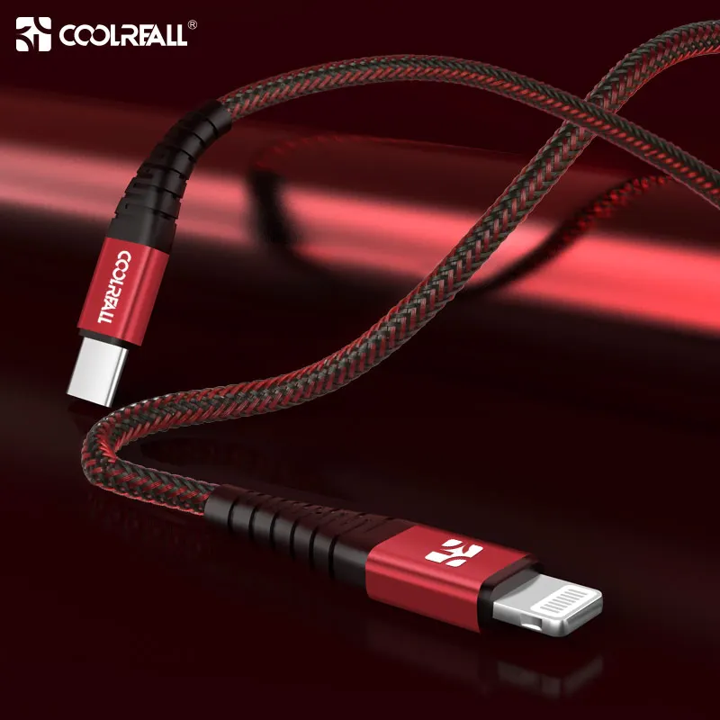 Coolreall 36 Вт MFi сертифицированный USB C к Lightning PD Быстрая зарядка type C Шнур для iPhone X MAX XS XR 8 plus iPad Pro мини зарядное устройство - Цвет: Красный