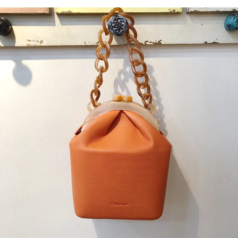 

Luxury Women's Box Bag Bucket Bag Acrylic Clip Evening Bag Ins Acrylic Chain Handbag Banquet Party Purse Shoulder Bags