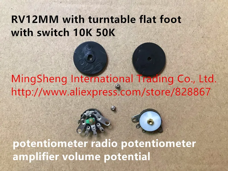 

Original new RV12MM with turntable flat foot with switch 10K 50K potentiometer radio potentiometer amplifier volume potential