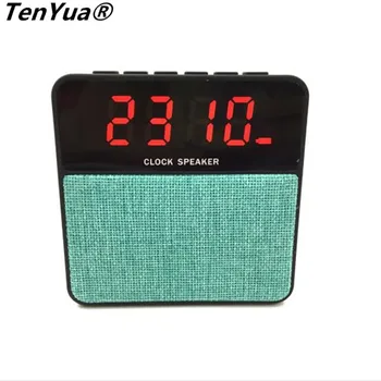 

TenYua T1 Mini Fabric alarm clock Portable Bluetooth speaker Wireless subwoofer audio with display screen MP3 radio TF Clock