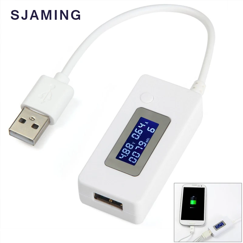 SJAMING Micro USB зарядное устройство Емкость батареи Напряжение Ток ЖК-тестер метр детектор для смартфонов мобильный Банк питания