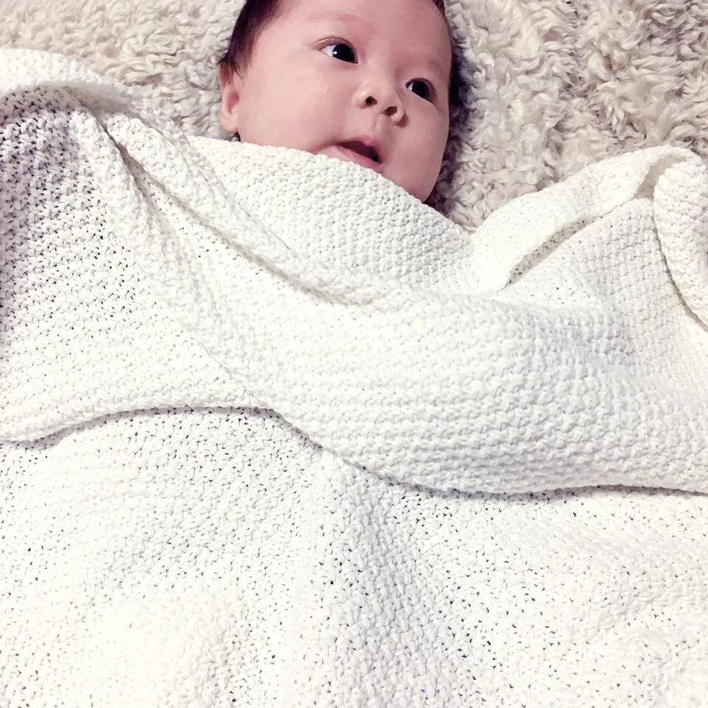 Одеяло для новорожденных вязаный младенец вязаная пеленка обертывание одеяло для младенца спальный постельные принадлежности кровать диван коляска одеяло для ребенка