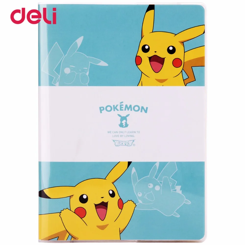 Deli pokemon cute водонепроницаемый чехол из ПВХ записная книжка pikachu журнал план kawaii