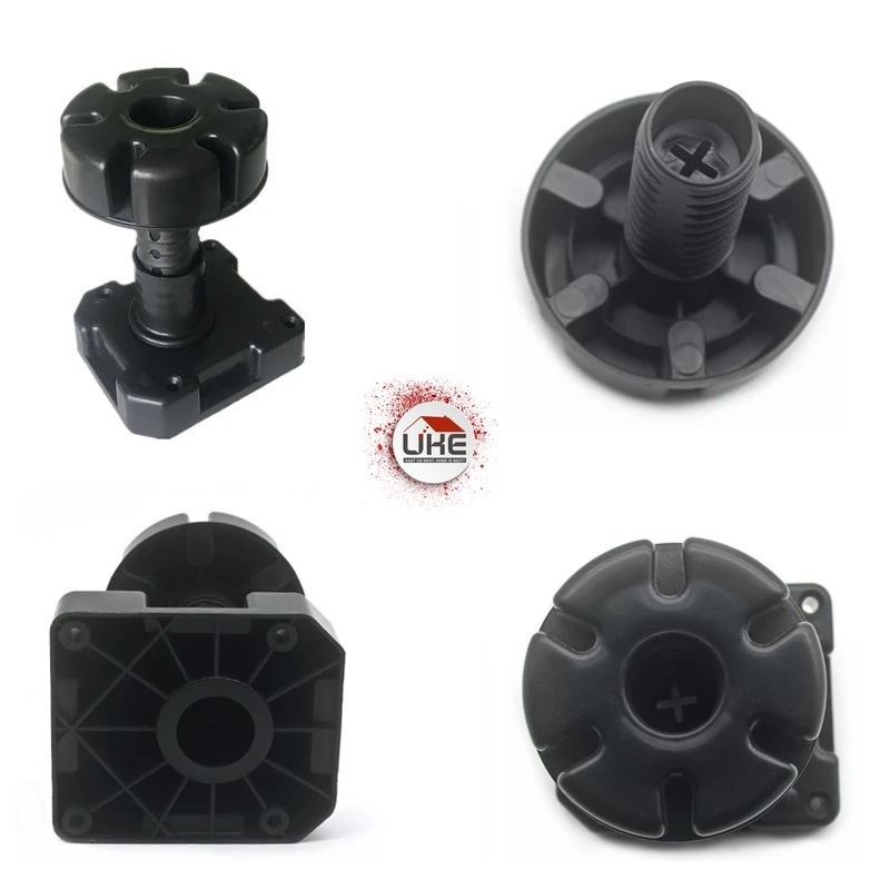 UKE 4PCS Thick and strong Adjustable Height Black Plastic Cabinet Cupboard Leg Foot9