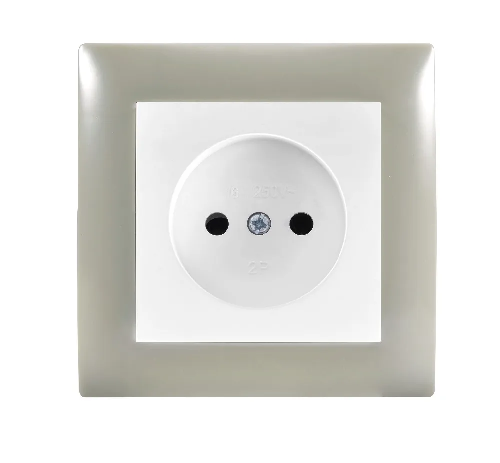 

Grey Color Inset Socket without earth Colorful wall Socket DIY Socket 10A 250V