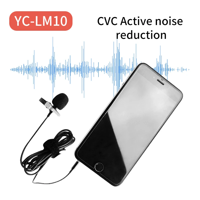 Lavalier Audio Video Microphone Clip-On Condenser Mic Recorder For 3.5mm Lightning phone iPhone Xiaomi Camera VS BOYA LM10