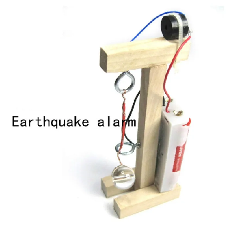

Homemade Earthquake Alarm Technology Puzzle Assembly Model Set DIY Earthquake Alarm Equipment material bag