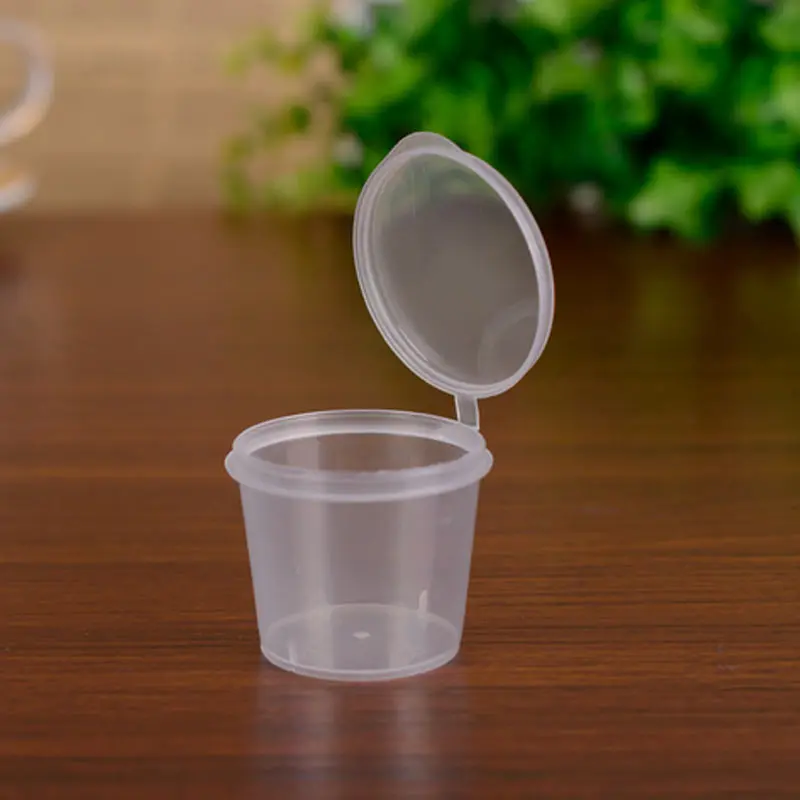 

50 Pcs/Set 40ml Transparent Sauce Cup Plastic Disposable Sugar Ketchup Food Storage Container Salad Jam Dip Box With Lid MF999