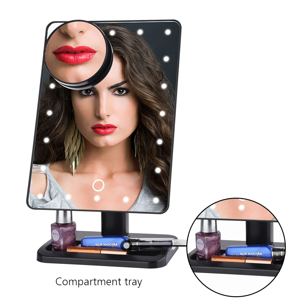  Bluetooth Speaker LED Makeup Mirror Smart Musical 20 Lights Touch Screen Adjustable Vanity Makeup M