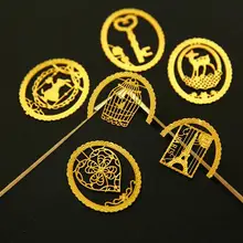6 шт./партия, сердце/Птица/олень/ключ/башня круглая металлическая, для книги метки, винтажная металлическая, для книги маркер