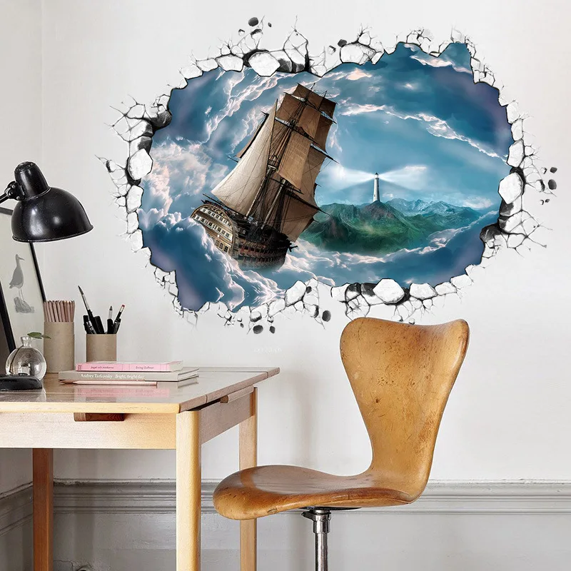 كبيرة المراكب الشراعية ملصقات جدار 3D الرؤية البحر خلفيات مكتب الديكور PVC صور مطبوعة للحوائط/لاصق ل أريكة لغرفة المعيشة غرفة نوم كبيرة المراكب الشراعية ملصقات جدار 3D الرؤية البحر خلفيات مكتب الديكور PVC صور مطبوعة للحوائط/لاصق ل أريكة لغرفة المعيشة غرفة نوم