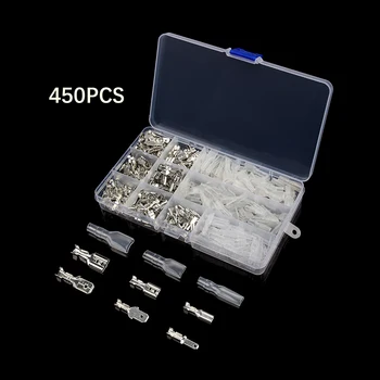 

450Pcs 2.8/4.8/6.3mm Crimping Terminals Assortment Kit Insulated Seal Electrical Wire Connectors Crimp Terminal Connector