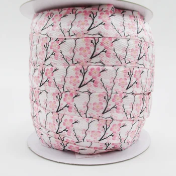 

5/8" 16mm flowers series high quality Foe elastic ribbon 50 yards,DIY handmade materials,wedding gift wrap,50Y48689