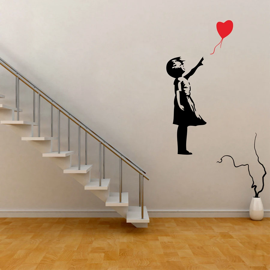 Balloon Girl Cute Banksy Vinyl Wall Art