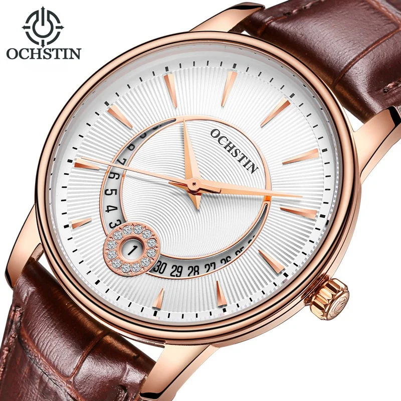 

OCHSTIN Women Luxury Rhinestone Leather Watch Lady's Unique Elegant Stylish Casual Quartz Wristwatches Gift Female Fashion Clock