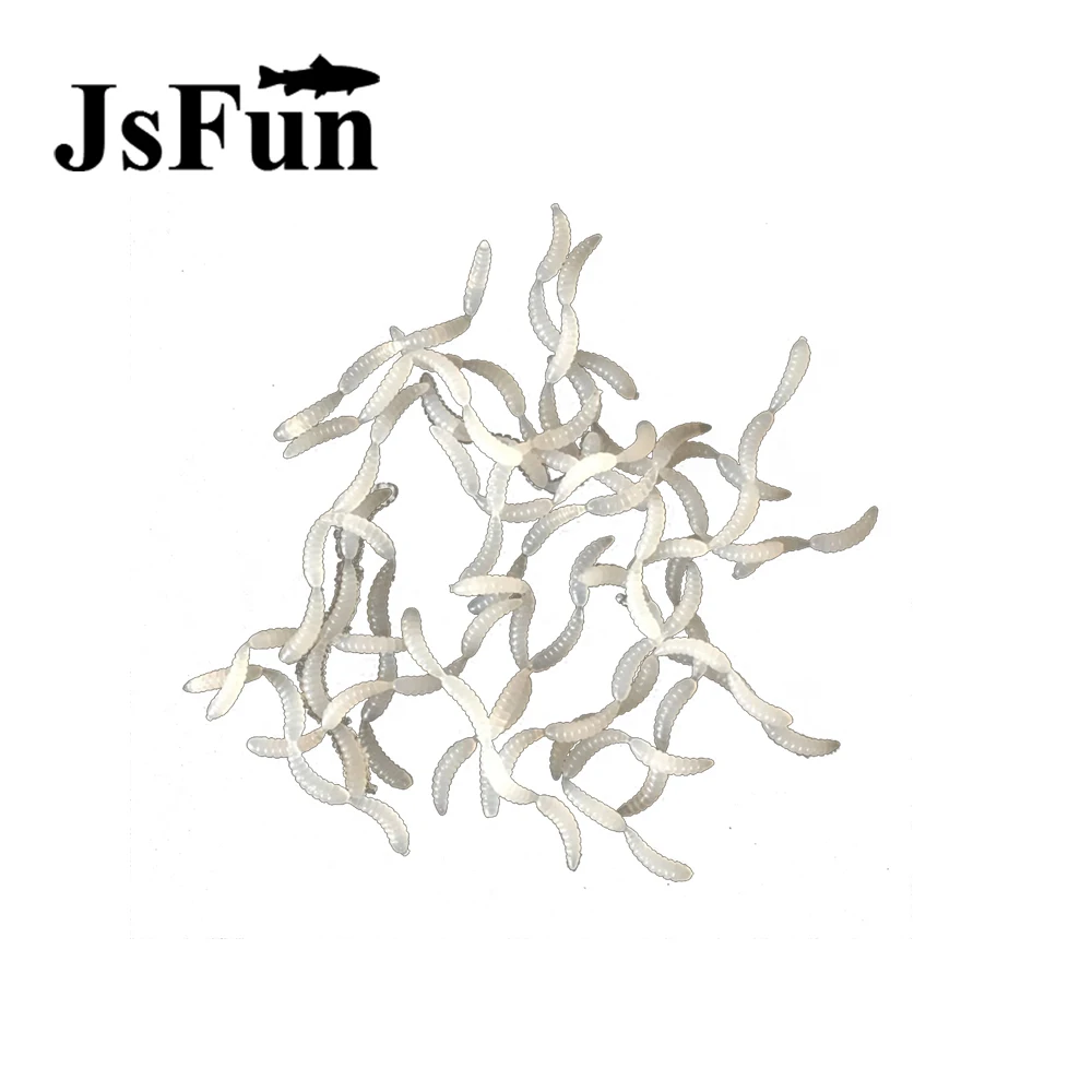 

Promotion!! HOT!! 200PCS 13mm Artificial Maggot Grub Soft Lure Baits Smell Worms White Color Fishing Lures Set FU103
