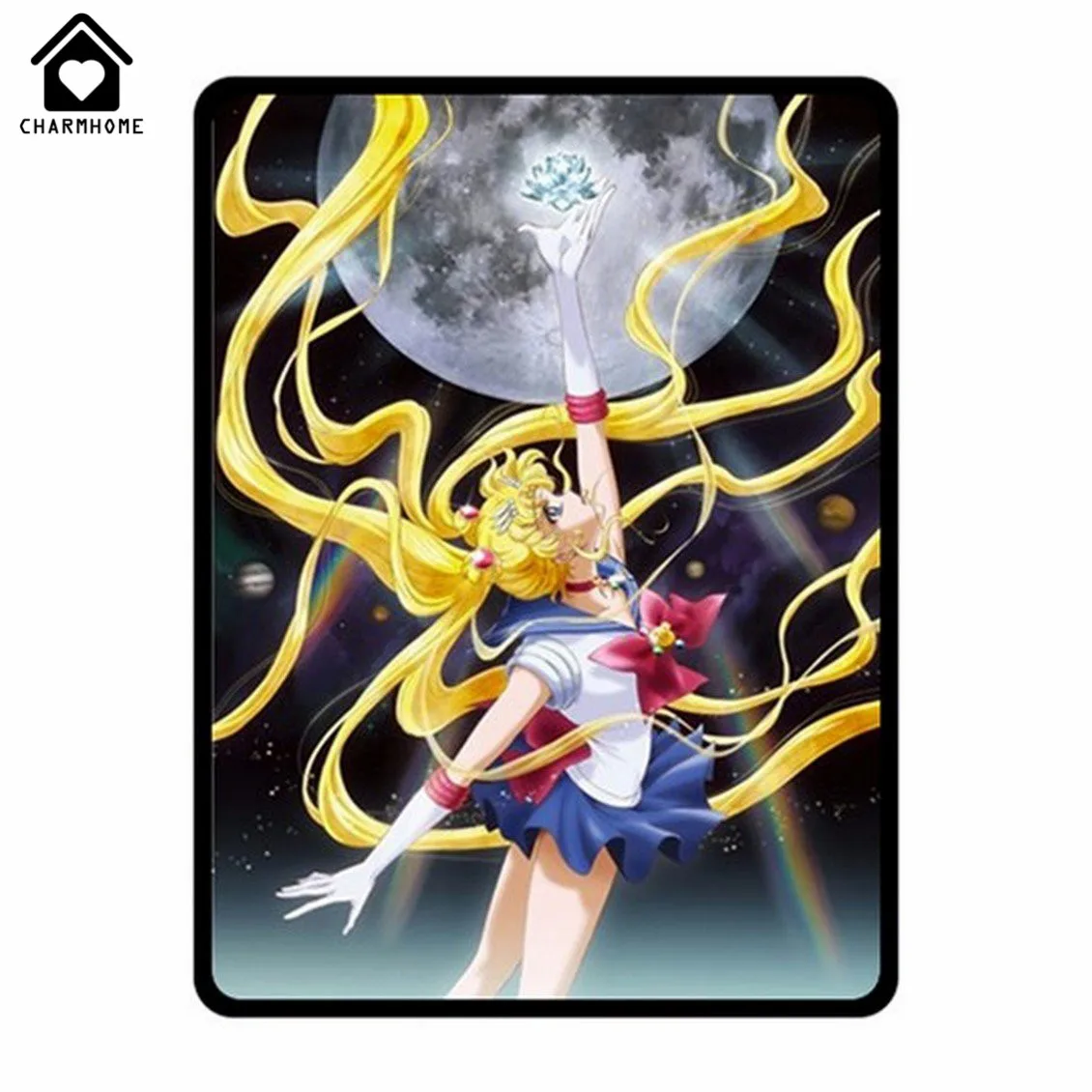 

CHARMHOME Custom Photo 150x200cm Flannel Fleece Fabric Blanket Anime Sailor Moon Sofa Bed Throw Blanket Kid Adult Warm Blanket