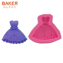 Пекарь депо платье силиконовые помадки плесень юбка шоколадные конфеты форма для бисквита печенья желе кубик льда лоток гипса торт украшение формы