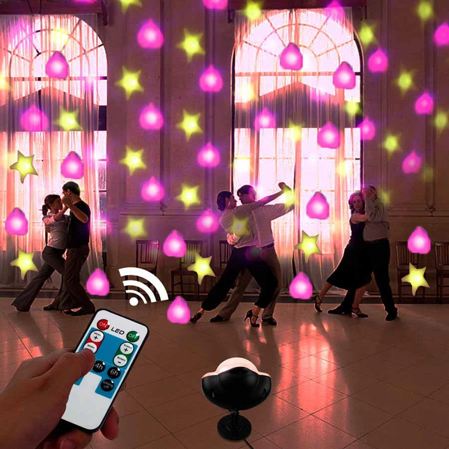 

Thrisdar Outdoor Christmas Snowfall Projector Lamps Sky Star Heart Shape Landscape Holiday Projector Showers Spotlight Lawn Lamp