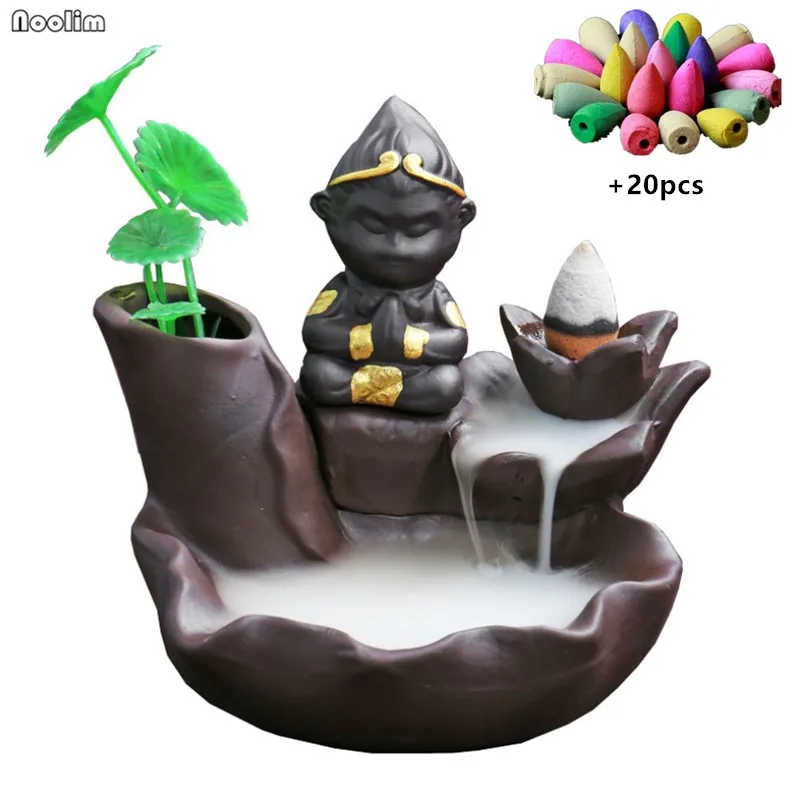

Ceramic Backflow Incense Burner Creative Monkey King Stick Incense Holder For Teahouse Office Zen Ornaments Aromatherapy Furnace