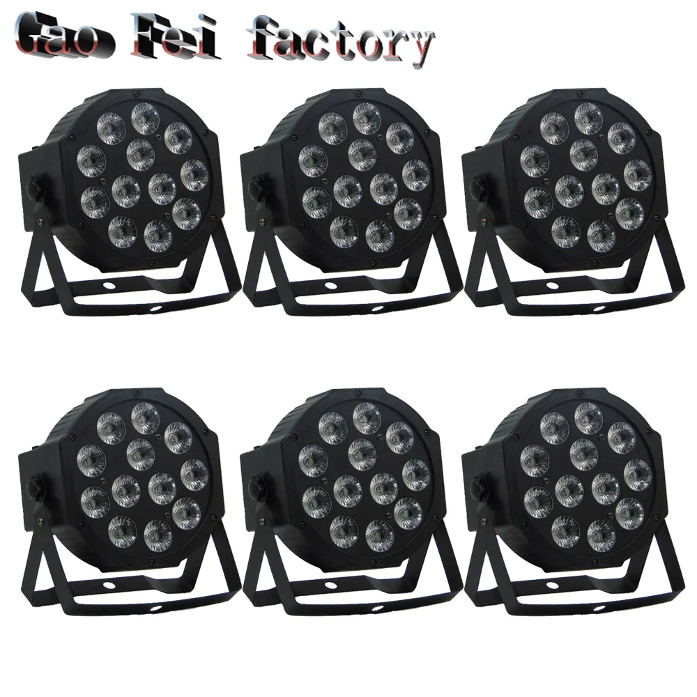 

6pcs/lot LED Par 12x12W RGBW 4IN1 LED Luxury DMX 4/8 Channels Led Flat Par Lights