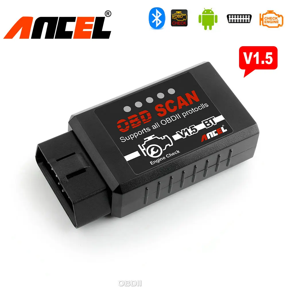 Prix pour 2017 Date V1.5 ELM327 ANCEL Bluetooth Scanner Adaptateur OBD2 OBDII ELM 327 V 1.5 pour Android Couple Voiture Code Scanner ELM327 Prix pour 2017 Date V1.5 ELM327 ANCEL Bluetooth Scanner Adaptateur OBD2 OBDII ELM 327 V 1.5 pour Android Couple Voiture Code Scanner ELM327