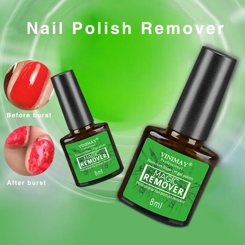 8ml VINIMAY Magic Nail Polish Remover Professional Quick Remove Nail Polish Burst Magic Glue Removes Soak-Off Gel Manicure Tools