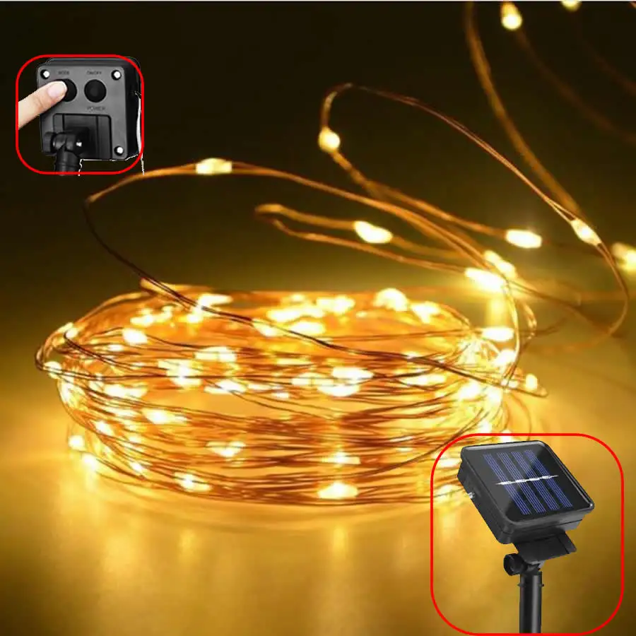 

8 modes multicolor Solar String Lights 20M 200 LED Wire String Fairy Lights Waterproof Christmas Solar Power Lamp For Garden De