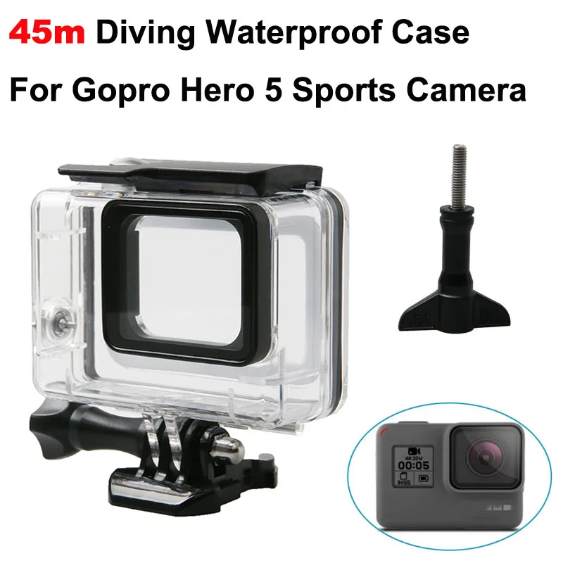 45M Underwater Go Pro Hero5 Waterproof Housing case for GoPro Hero6 5 Black Diving Hero7 Camera Accessories | Электроника