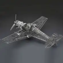 Полностью из металлического сплава DIY Сборная модель самолета 1/48 F6F-5 адский Кот истребитель Скелет головоломка