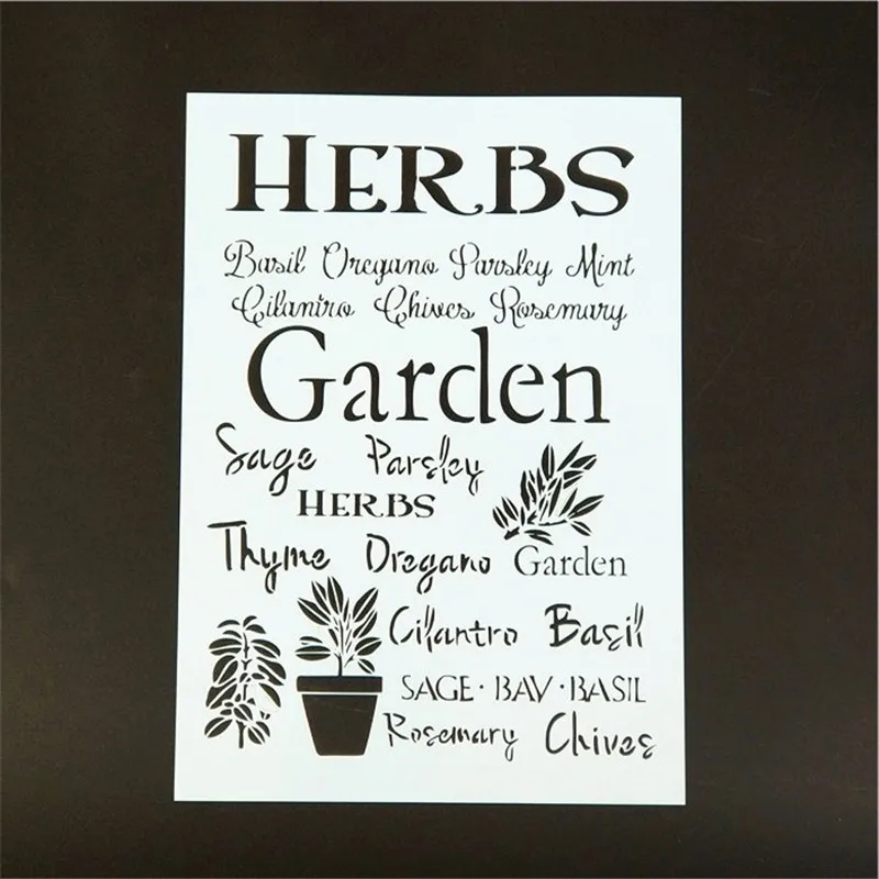 A4 Size DIY Craft Herb Garden Design Stencil Template For Wall Painting Scrapbooking Stamping Album Decorative Embossing Cards A4 Size DIY Craft Herb Garden Design Stencil Template For Wall Painting Scrapbooking Stamping Album Decorative Embossing Cards
