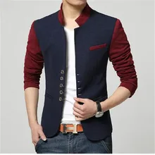 Плюс Размеры Блейзер Для мужчин китайский воротник костюм Для мужчин s летний Блейзер Hommes повседневная куртка модный пэчворк брендовая одежда Весте Homme