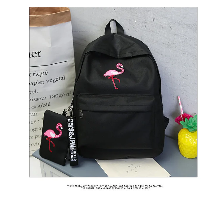 Backpacks Brand Women Simple Flamingo Printing Backpack For Teenage Girls Laptop School Bags Mochila 2019