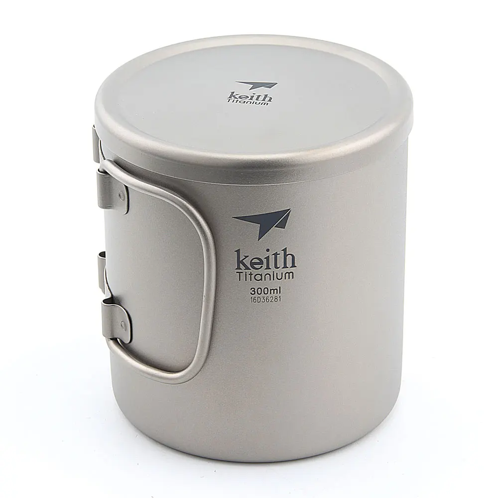 

Keith Ti3352 New Double-wall Titanium Mug Camping Cup Water Cup 300ml 100g KS812