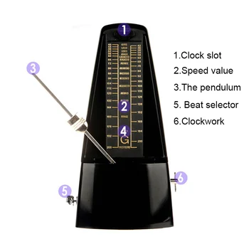 

Mechanical Bell Ring Metronome Audible Click for Guitar Bass Piano Violin Seth Thomas YS-BUY