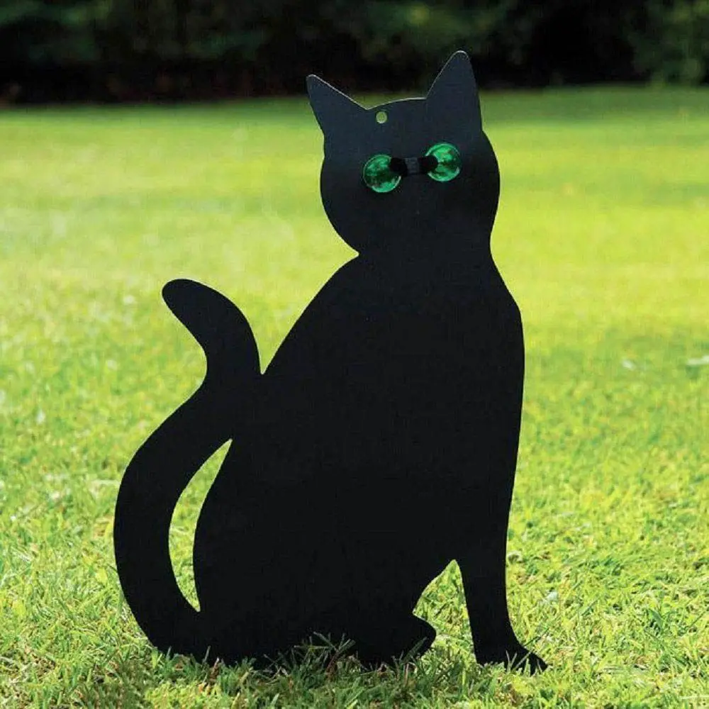 3pec черный металлический Отпугиватель котов для борьбы с вредителями Отпугиватель котов устрашающий Черный кот