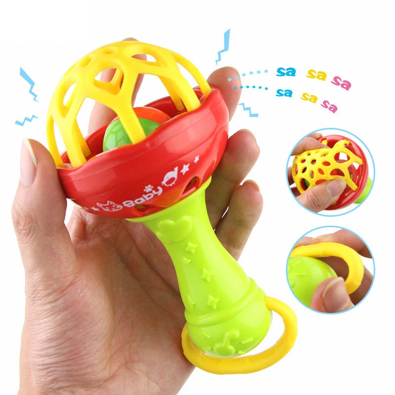 

New-arrival Baby Rattles Kids Toddler Teething Rattles Hand Bell Ring Funny Educational Mobiles Toys Safety Birthday Gifts A