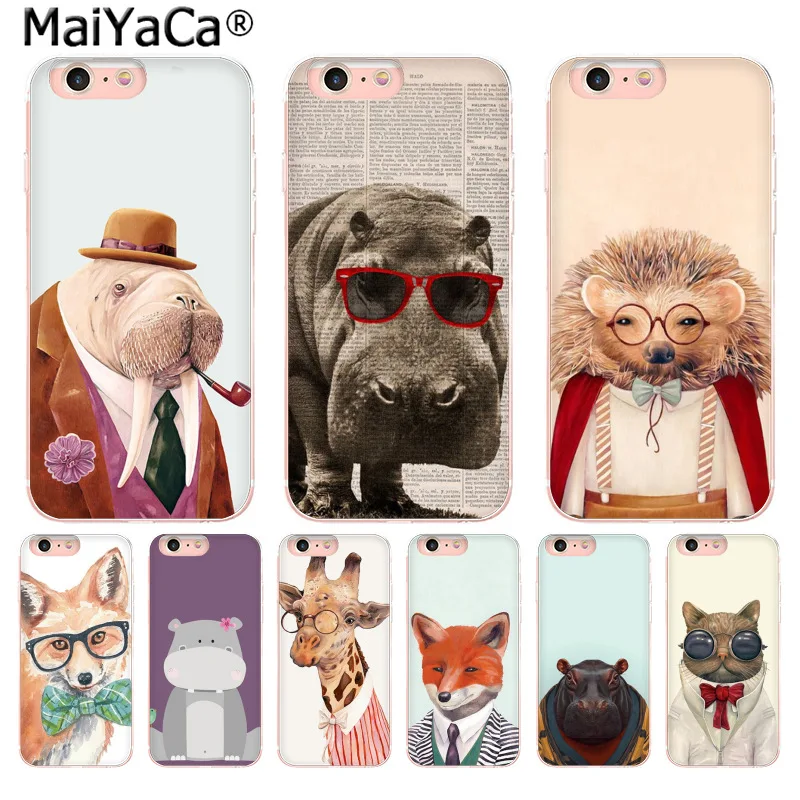 

MaiYaCa Animal hippo fox hedgehog giraffe cat Newest Fashion phone case for iphone 11 pro 8766S Plus X 10 5S SE XR XS XS MAX