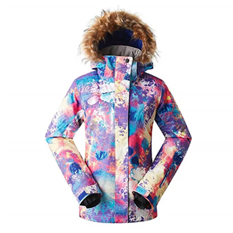 Женская водонепроницаемая зимняя теплая горнолыжная куртка GSOU SNOW,лыжи пальто женское,горнолыжный костюм женский，зимняя сноубордическая куртка, куртка зимняя женская,сноуборд куртка женская