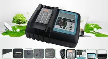 

Charger for Makita 14V 18V BL1815 BL1830 BL1840 BL1845 BL1860 14.4V BL1415 BL1430 BL1440.BL1445 BL1460 with USB Music Screen