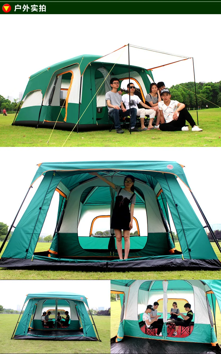 Большие палатки 460*360*210 см, вечерние палатки для кемпинга, Семейные палатки для 5, 8, 10, мужчин, 12, 14, 16 человек, высокое укрытие