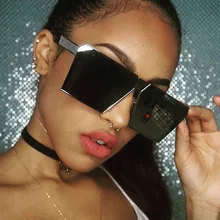 Новые трендовые негабаритные Квадратные Солнцезащитные очки для женщин, винтажные мужские зеркальные цветные пленки, роскошные солнцезащитные очки из Меркурий, Okulary damskie UV400