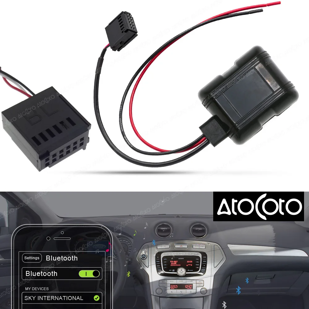 Автомобильный Bluetooth беспроводной модуль для Ford Focus Mondeo CD 6000 6006 5000C MP3 радио стерео Aux кабель адаптер аудио вход