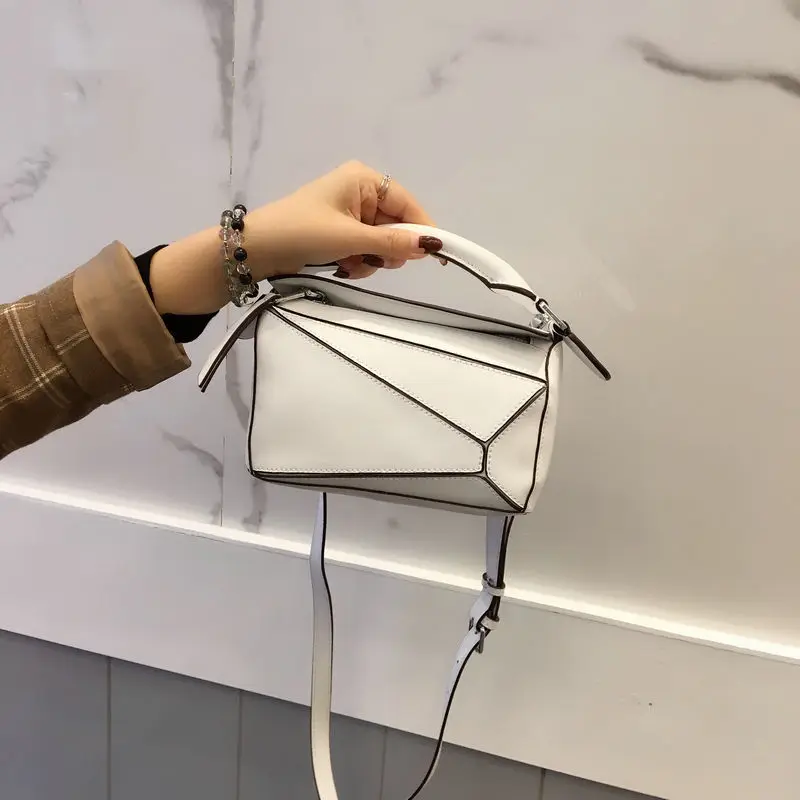

2019 New arrival Genuine Leather Women's Handbag Crossbody Geometric Mini Small bag Soft Leather High quality Shoulder bag