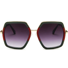 Новые Цветные многоугольные солнцезащитные очки с большой оправой, защитные очки, уличные очки