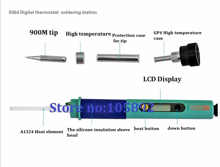 CXG 936d EU AU цифровой lcd регулируемый термостат Электрический паяльник/936 паяльная станция набор сварочный ремонтный набор