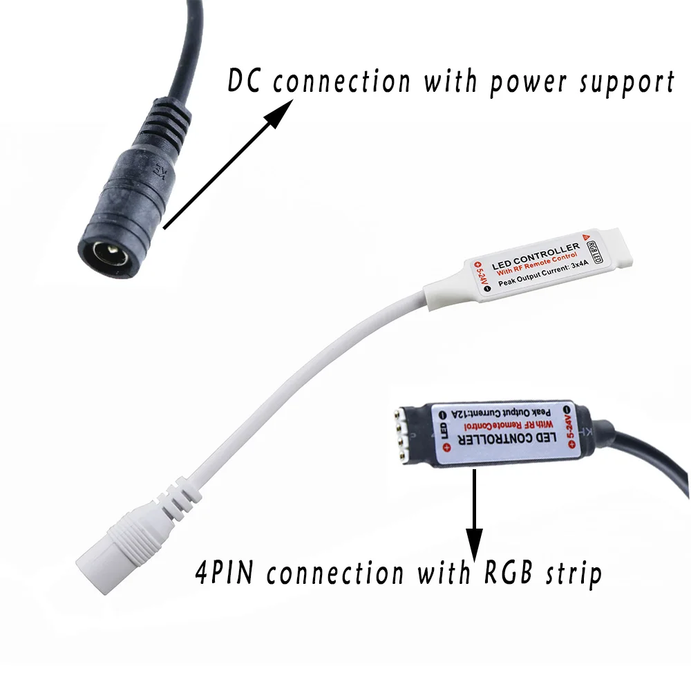 12A DC5-24V мини 17 клавиш RF Беспроводной контроллер светодиодный диммер с 4pin черный/белый женский для 3528 5050 SMD RGB Светодиодные ленты свет JQ