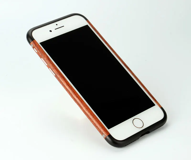 LJY для iPhone 8 4,7 дюймов дерево+ Гибридный Бампер рамка орех бук деревянный с алюминиевым сплавом или 4D 5D Переднее стекло-протектор
