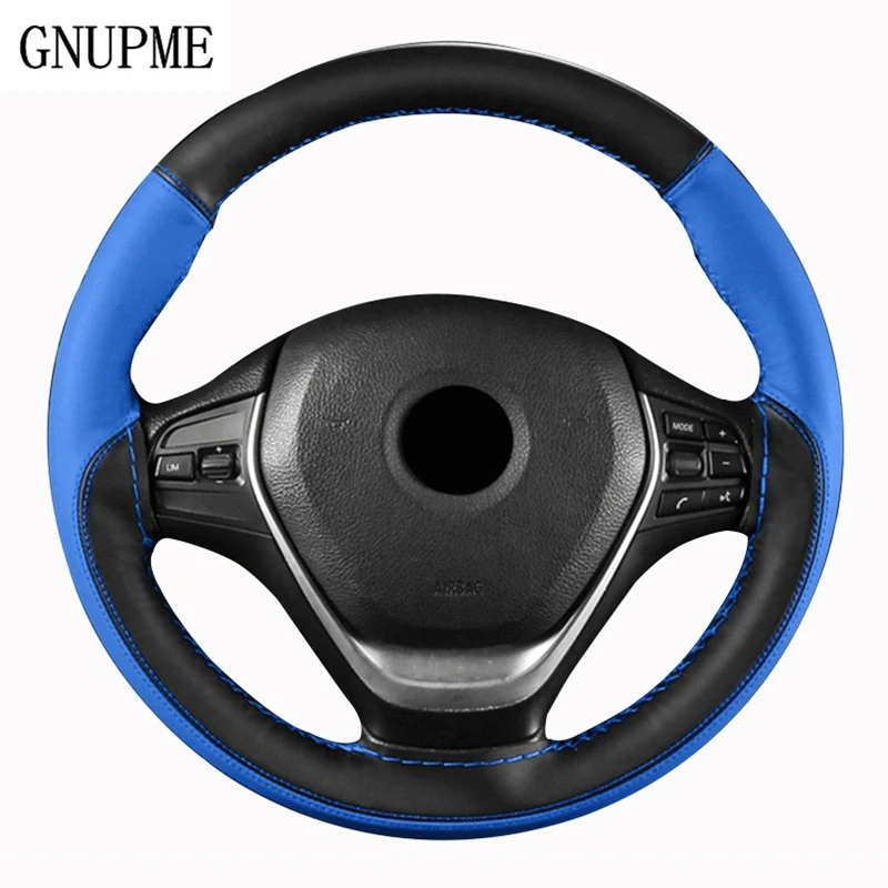 

Braid On Steering Wheel Artificial leather Car Steering Wheel Cover With Needles and Thread Diameter 38cm Steering cover couvre