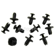 20 Pcs Car Bumper Fender 6mm Hole Black Plastic Rivets Fasteners for Toyota